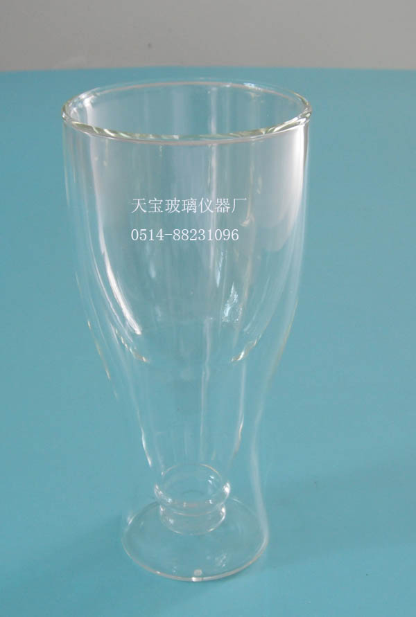 啤酒瓶玻璃双层杯340ml